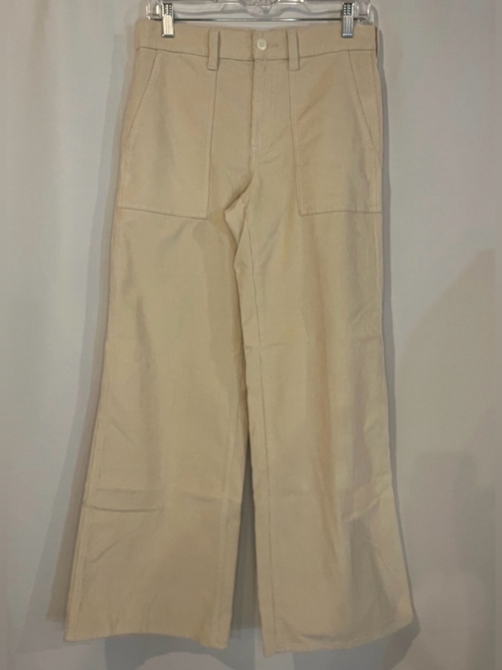 J.Crew Camp-pocket wide-leg pant in stretch corduroy in pale bone - Picture 10 of 13